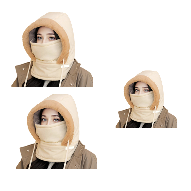 Pluche-voering Verdikte Thermische Muts met Gezichtsmasker voor Mannen en Vrouwen