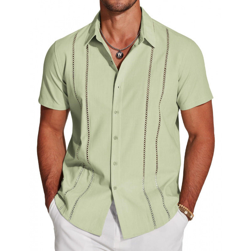 ✨👔 Camisa masculina de manga curta elegante e leve perfeita para o dia a dia e verão