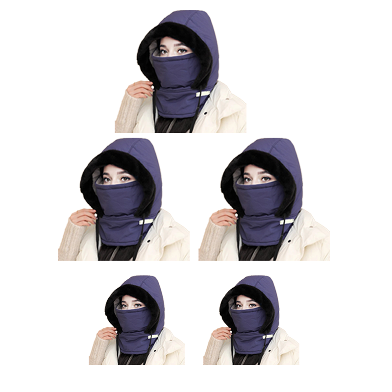 Pluche-voering Verdikte Thermische Muts met Gezichtsmasker voor Mannen en Vrouwen