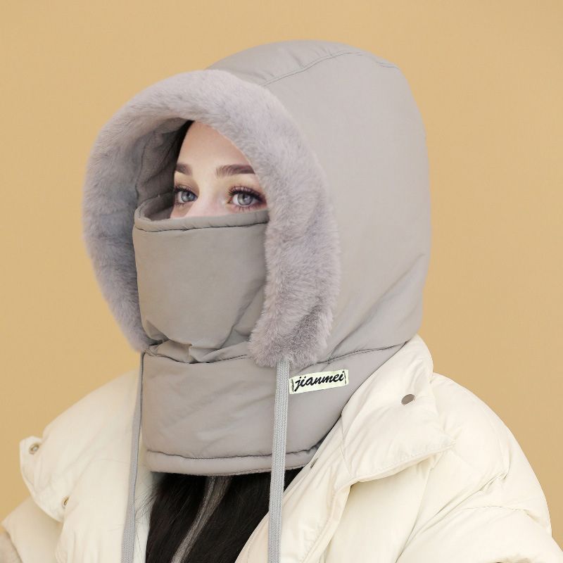 Pluche-voering Verdikte Thermische Muts met Gezichtsmasker voor Mannen en Vrouwen
