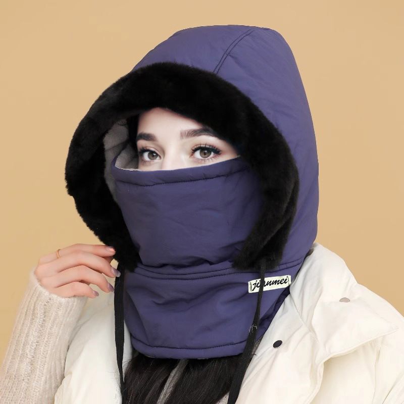 Pluche-voering Verdikte Thermische Muts met Gezichtsmasker voor Mannen en Vrouwen