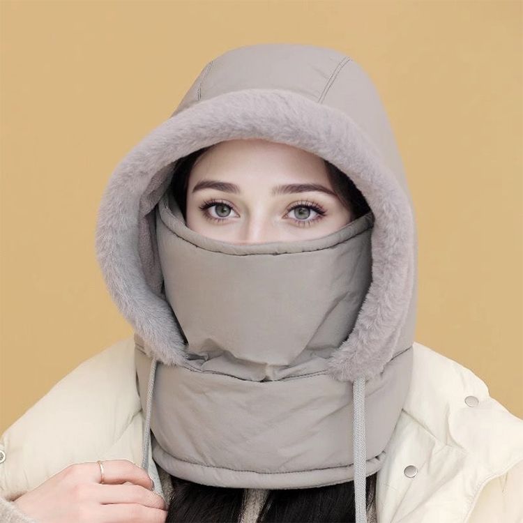 Pluche-voering Verdikte Thermische Muts met Gezichtsmasker voor Mannen en Vrouwen
