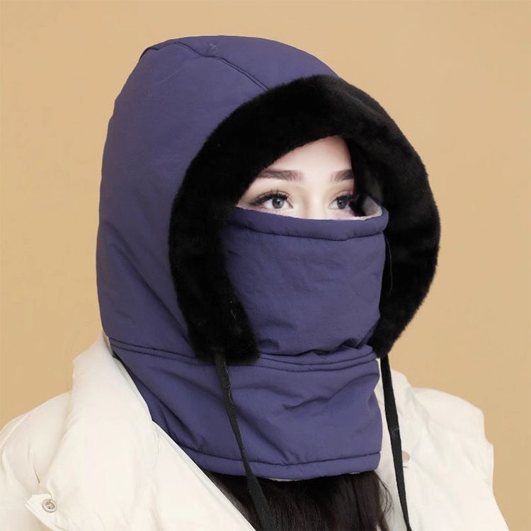 Pluche-voering Verdikte Thermische Muts met Gezichtsmasker voor Mannen en Vrouwen