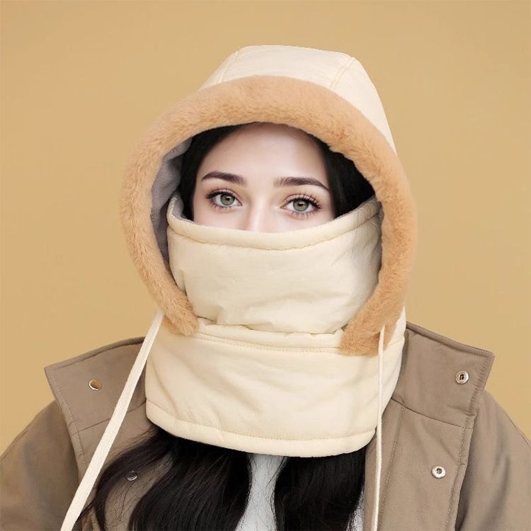 Pluche-voering Verdikte Thermische Muts met Gezichtsmasker voor Mannen en Vrouwen