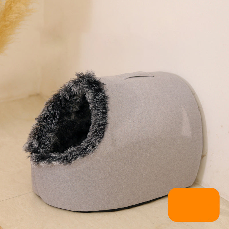 🐾Cama caverna quentinha de inverno para animais de estimação