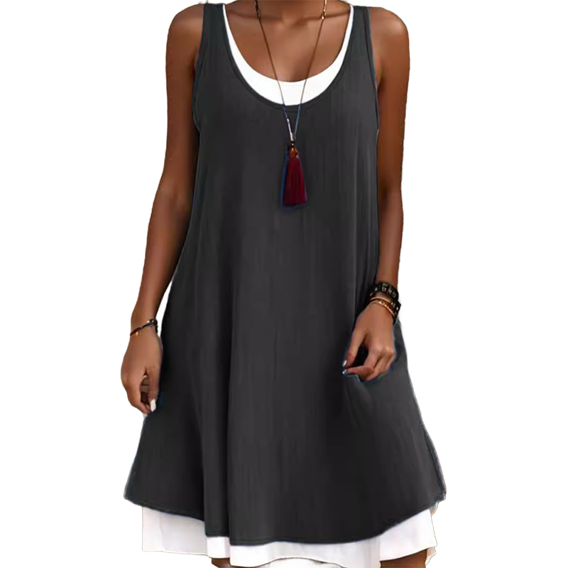 Vestido sem mangas de duas peças para mulher