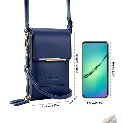 👜 📱 Carteira feminina simples e elegante com ecrã tátil e alça transversal (📦 Compre 2 e ganhe envio gratuito)