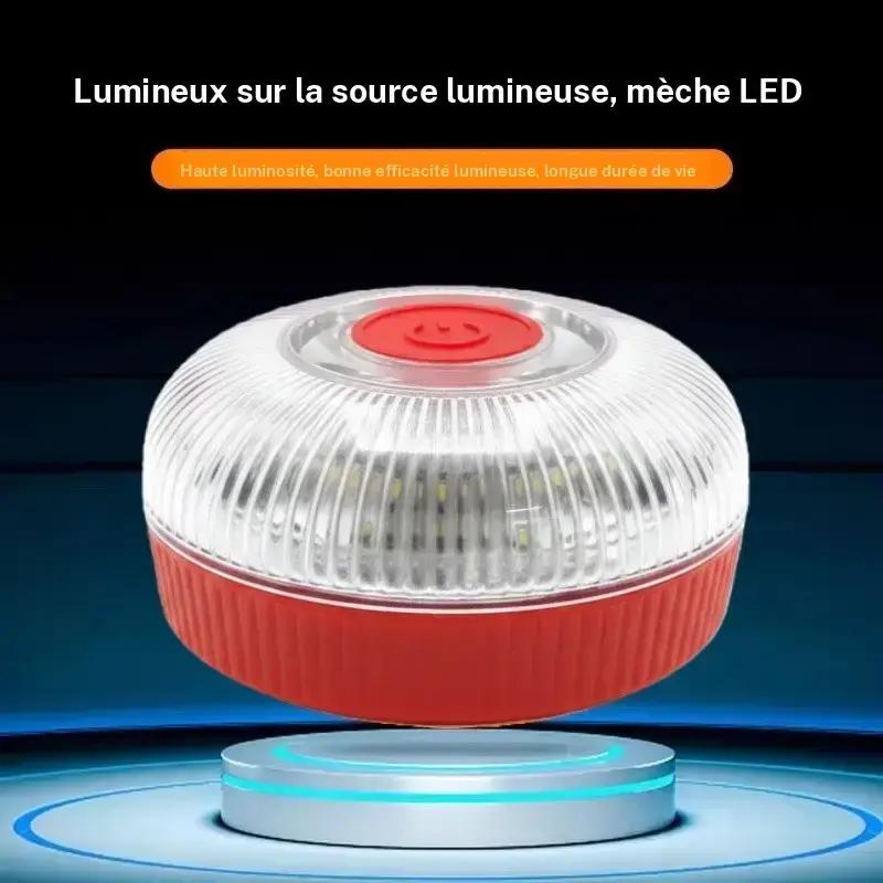 Faixa de luz estroboscópica V16 com íman potente na base da bateria