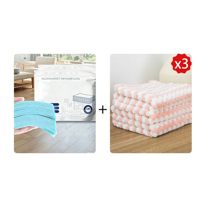 Toalhetes para o chão solúveis em água – Basta colocá-los na água, sem necessidade de medir. Limpa e dá brilho a todos os tipos de chão. Seguro e sem deixar marcas. Embalagem com 120 toalhetes. O seu aliado diário. 🧹💧
