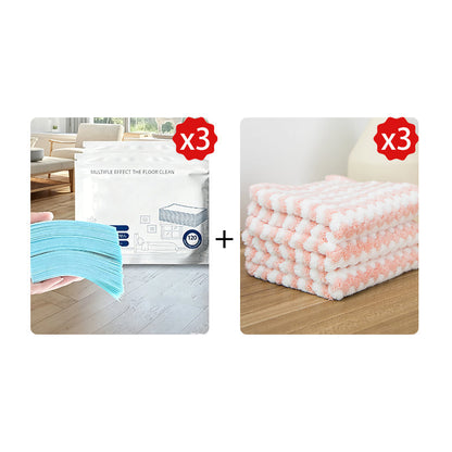 Toalhetes para o chão solúveis em água – Basta colocá-los na água, sem necessidade de medir. Limpa e dá brilho a todos os tipos de chão. Seguro e sem deixar marcas. Embalagem com 120 toalhetes. O seu aliado diário. 🧹💧