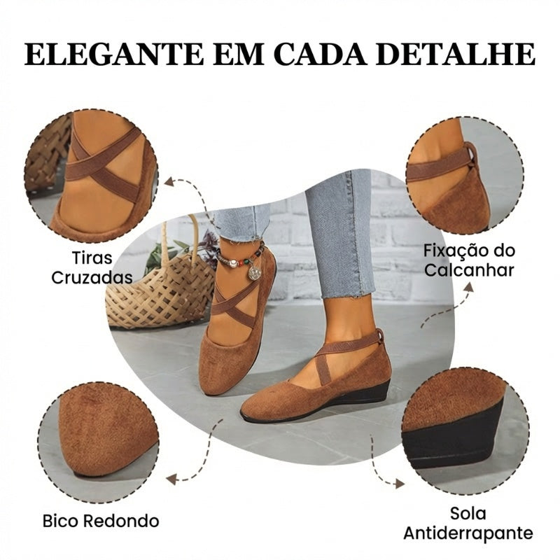 💃🔥Último dia da promoção com 50% de desconto🔥Sapatos elegantes com salto baixo e tira elástica, em cor única