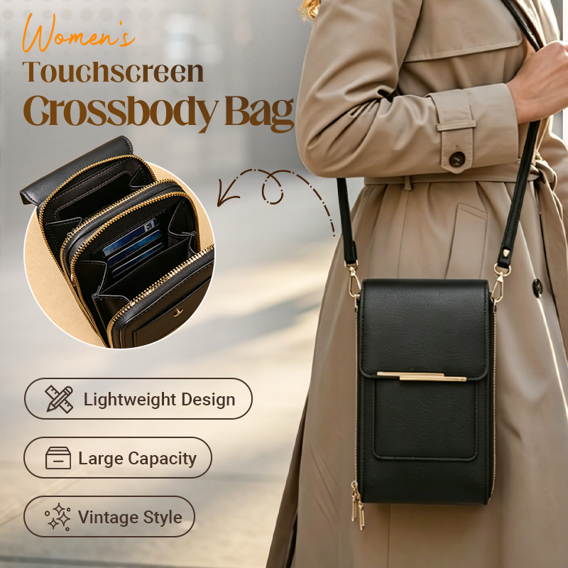 👜 📱 Carteira feminina simples e elegante com ecrã tátil e alça transversal (📦 Compre 2 e ganhe envio gratuito)