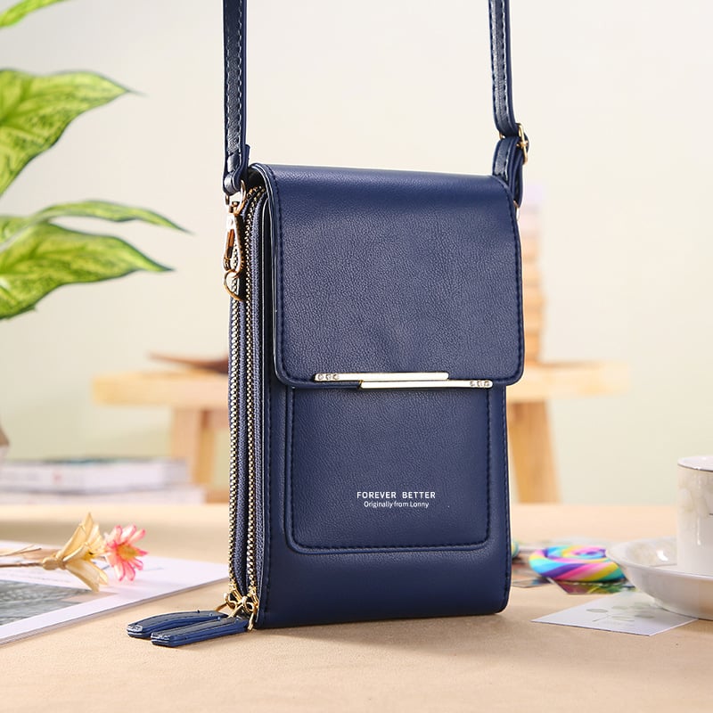 👜 📱 Carteira feminina simples e elegante com ecrã tátil e alça transversal (📦 Compre 2 e ganhe envio gratuito)