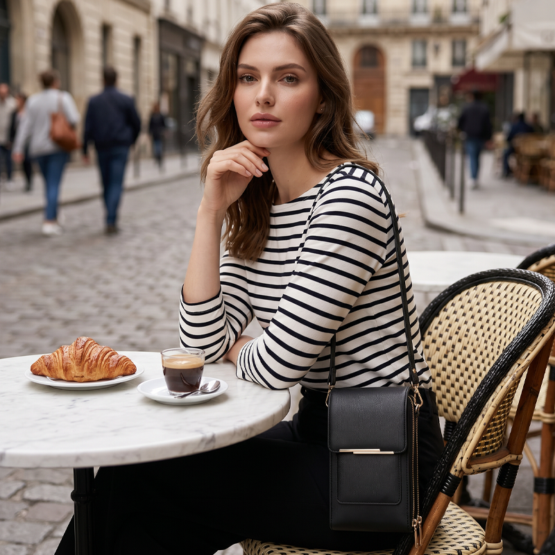 👜 📱 Carteira feminina simples e elegante com ecrã tátil e alça transversal (📦 Compre 2 e ganhe envio gratuito)