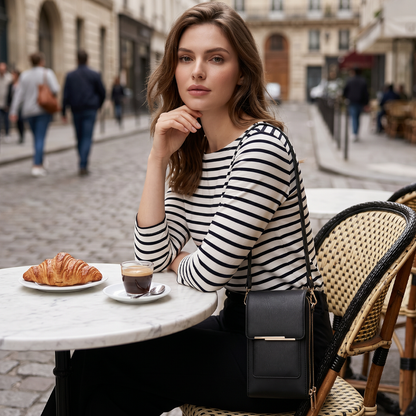 👜 📱 Carteira feminina simples e elegante com ecrã tátil e alça transversal (📦 Compre 2 e ganhe envio gratuito)