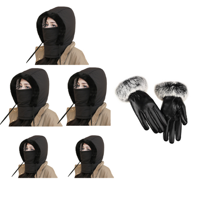 Pluche-voering Verdikte Thermische Muts met Gezichtsmasker voor Mannen en Vrouwen