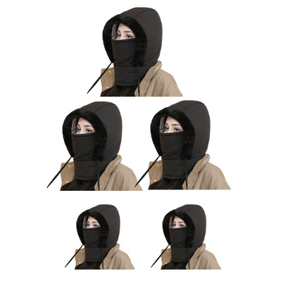 Pluche-voering Verdikte Thermische Muts met Gezichtsmasker voor Mannen en Vrouwen