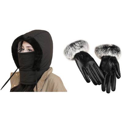 Pluche-voering Verdikte Thermische Muts met Gezichtsmasker voor Mannen en Vrouwen
