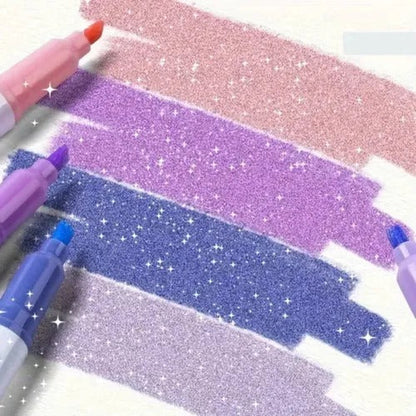 🎁Caneta Marcadora com Glitter de Ponta Dupla