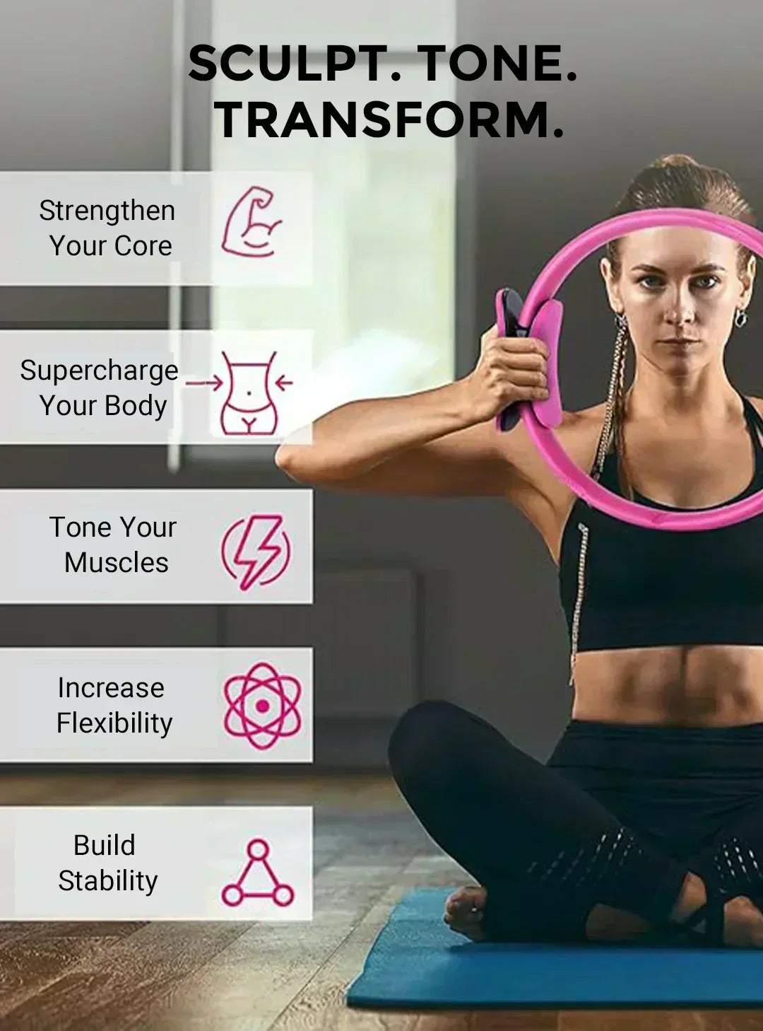 ⏳Oferta especial por tempo limitado⏰Pilates Ring Fitness Trainer | Anel tonificante para tronco, braços e pernas