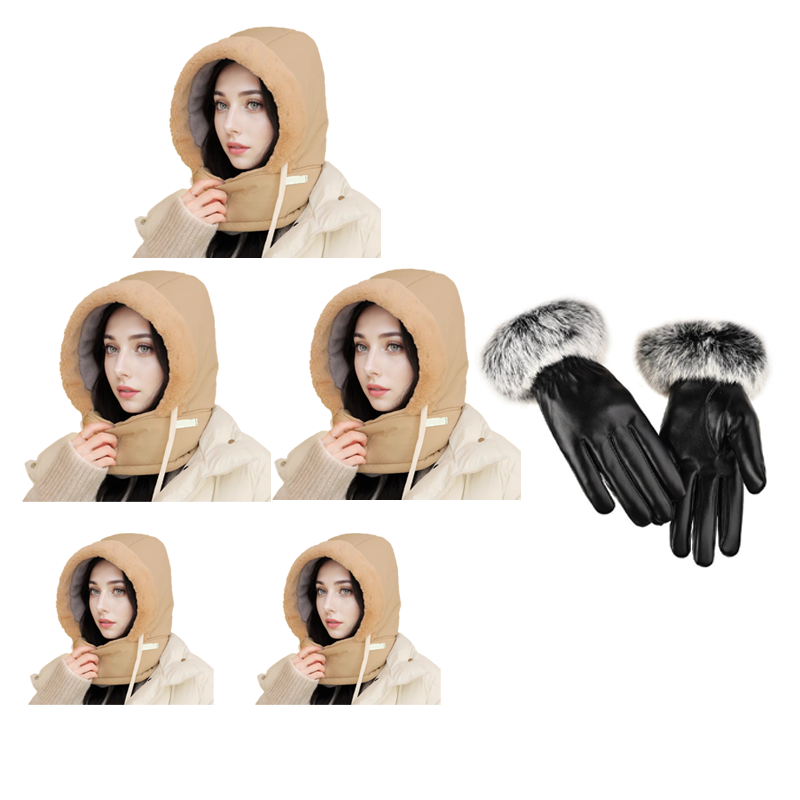 Pluche-voering Verdikte Thermische Muts met Gezichtsmasker voor Mannen en Vrouwen