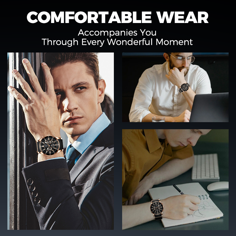 ⌚ 50% DE DESCONTO AGORA! ✨ Relógio de quartzo multifuncional à prova d'água masculino – Design cronógrafo, ponteiros luminosos e aço inoxidável 🌊