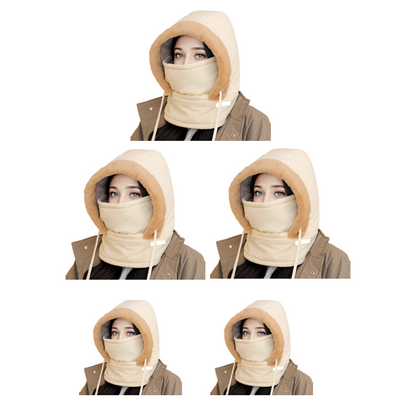 Pluche-voering Verdikte Thermische Muts met Gezichtsmasker voor Mannen en Vrouwen