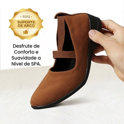 💃🔥Último dia da promoção com 50% de desconto🔥Sapatos elegantes com salto baixo e tira elástica, em cor única