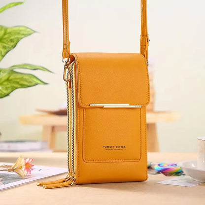 👜 📱 Carteira feminina simples e elegante com ecrã tátil e alça transversal (📦 Compre 2 e ganhe envio gratuito)
