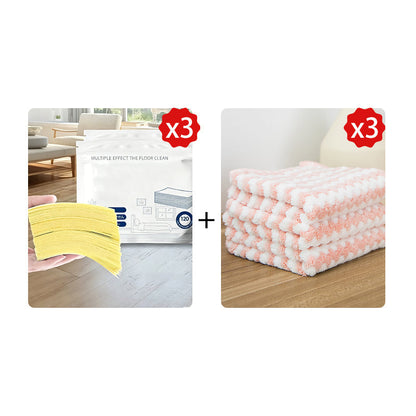 Toalhetes para o chão solúveis em água – Basta colocá-los na água, sem necessidade de medir. Limpa e dá brilho a todos os tipos de chão. Seguro e sem deixar marcas. Embalagem com 120 toalhetes. O seu aliado diário. 🧹💧
