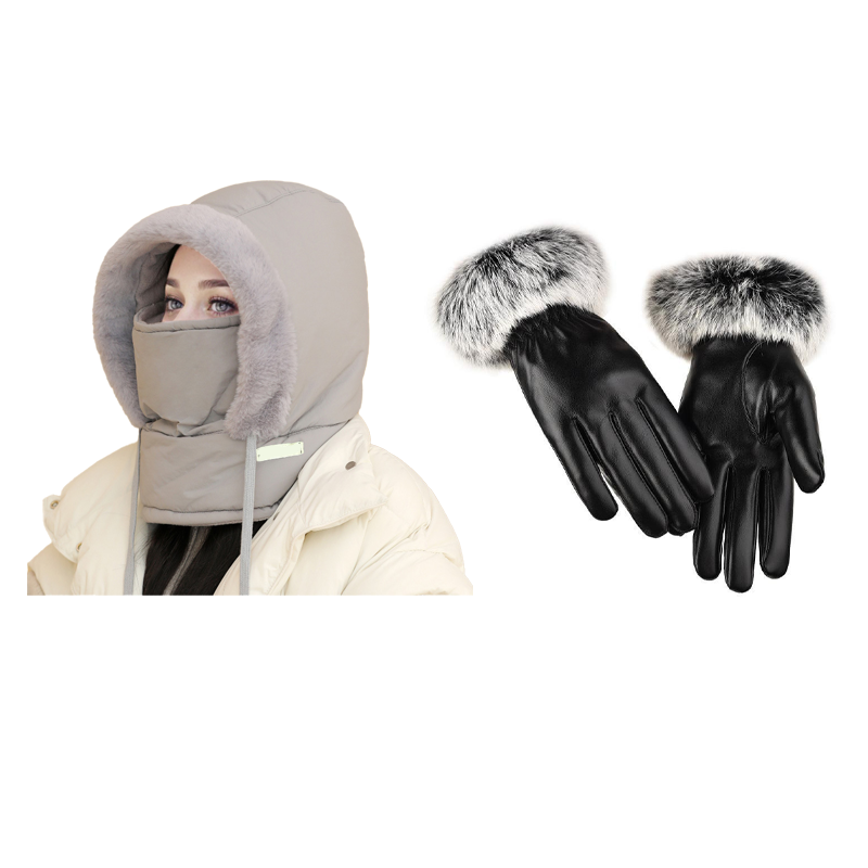 Pluche-voering Verdikte Thermische Muts met Gezichtsmasker voor Mannen en Vrouwen