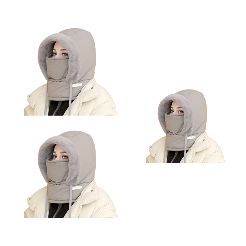 Pluche-voering Verdikte Thermische Muts met Gezichtsmasker voor Mannen en Vrouwen