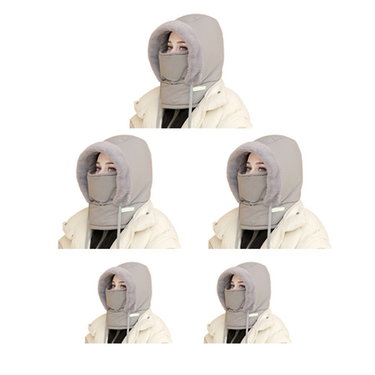 Pluche-voering Verdikte Thermische Muts met Gezichtsmasker voor Mannen en Vrouwen