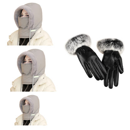 Pluche-voering Verdikte Thermische Muts met Gezichtsmasker voor Mannen en Vrouwen