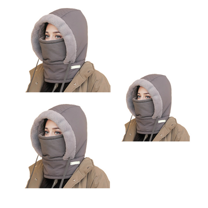 Pluche-voering Verdikte Thermische Muts met Gezichtsmasker voor Mannen en Vrouwen