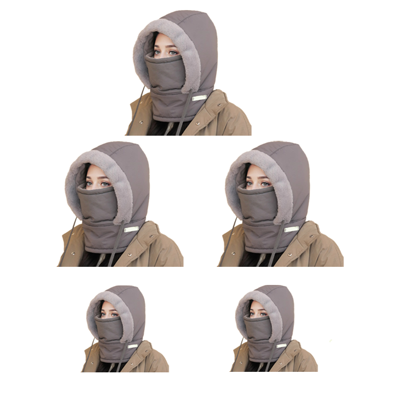 Pluche-voering Verdikte Thermische Muts met Gezichtsmasker voor Mannen en Vrouwen