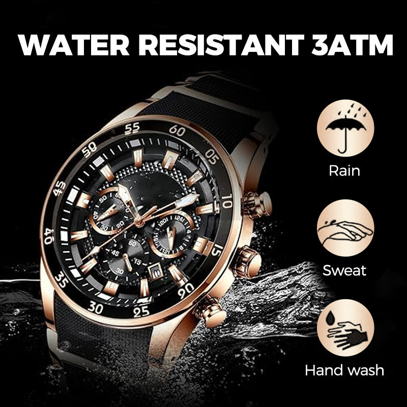 ⌚ 50% DE DESCONTO AGORA! ✨ Relógio de quartzo multifuncional à prova d'água masculino – Design cronógrafo, ponteiros luminosos e aço inoxidável 🌊