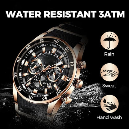⌚ 50% DE DESCONTO AGORA! ✨ Relógio de quartzo multifuncional à prova d'água masculino – Design cronógrafo, ponteiros luminosos e aço inoxidável 🌊