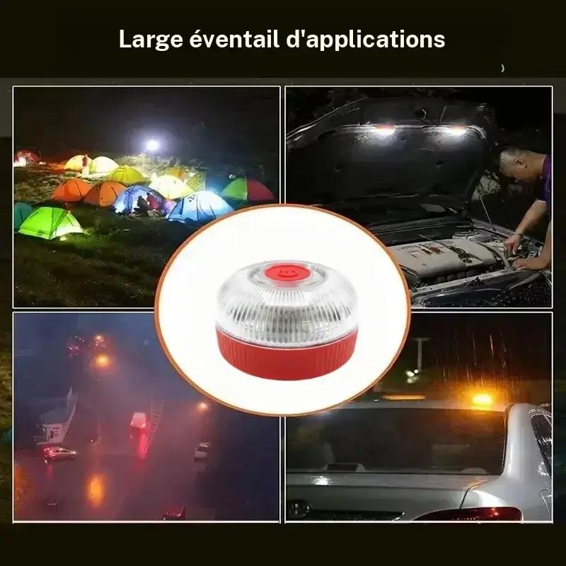 Faixa de luz estroboscópica V16 com íman potente na base da bateria