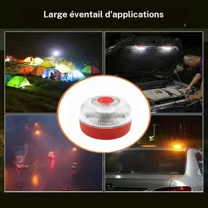 Faixa de luz estroboscópica V16 com íman potente na base da bateria