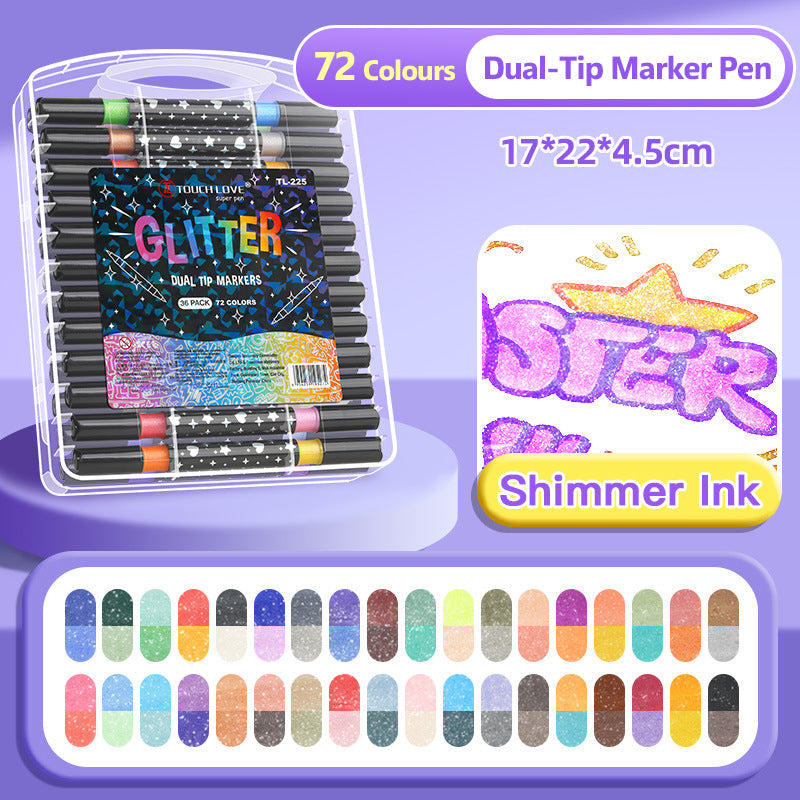 🎁Caneta Marcadora com Glitter de Ponta Dupla