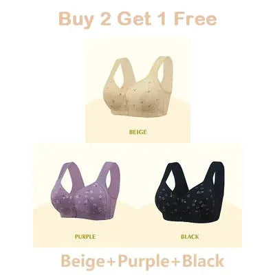 🌹Buy 1 Get 2 Free🌹LAST DAY SALE 49% OFF - Comfortable & Convenient Front Button Bra