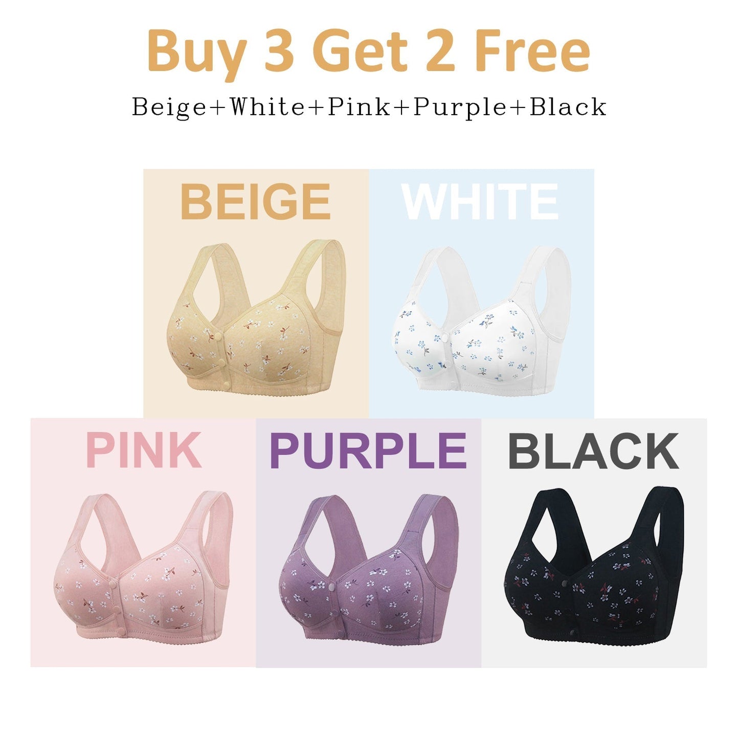 🌹Buy 1 Get 2 Free🌹LAST DAY SALE 49% OFF - Comfortable & Convenient Front Button Bra
