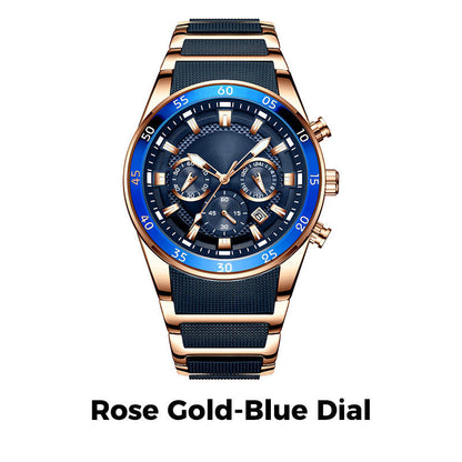 ⌚ 50% DE DESCONTO AGORA! ✨ Relógio de quartzo multifuncional à prova d'água masculino – Design cronógrafo, ponteiros luminosos e aço inoxidável 🌊