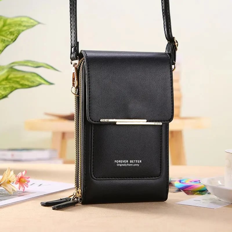 👜 📱 Carteira feminina simples e elegante com ecrã tátil e alça transversal (📦 Compre 2 e ganhe envio gratuito)