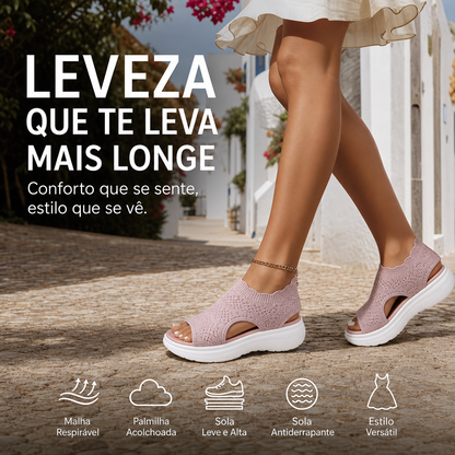 💖Sandálias plataforma femininas em malha respirável