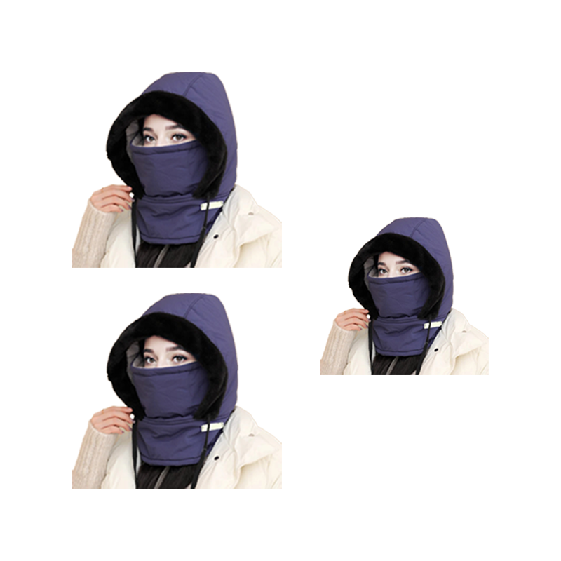 Pluche-voering Verdikte Thermische Muts met Gezichtsmasker voor Mannen en Vrouwen