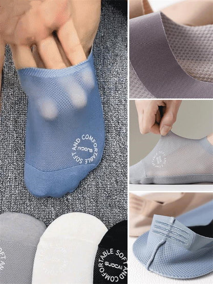 Meias invisíveis de seda gelada – Permanecem no lugar o dia todo 👣✨【Promoção Relâmpago】