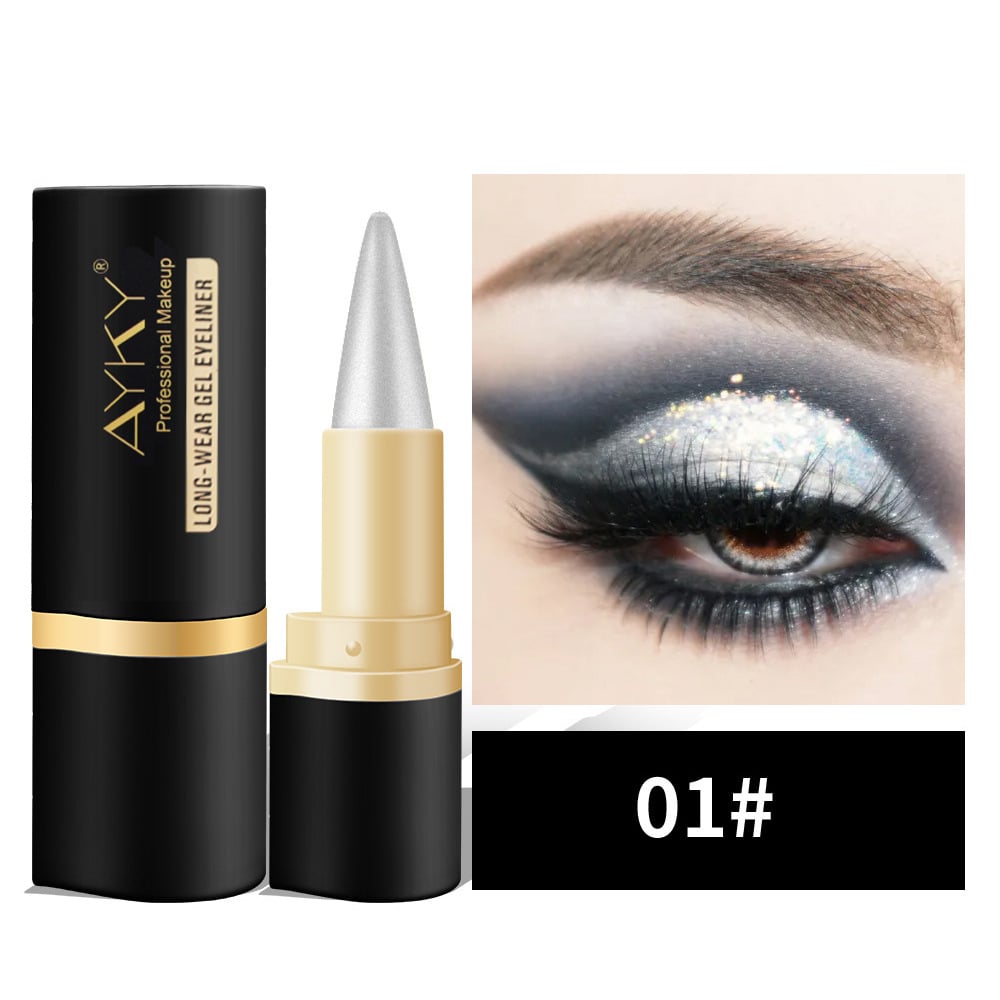 📢Compre 1 e ganhe 1 grátis⏰Conjunto de delineador em gel preto de 2 peças, delineador à prova d'água e à prova de manchas