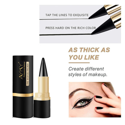 📢Compre 1 e ganhe 1 grátis⏰Conjunto de delineador em gel preto de 2 peças, delineador à prova d'água e à prova de manchas